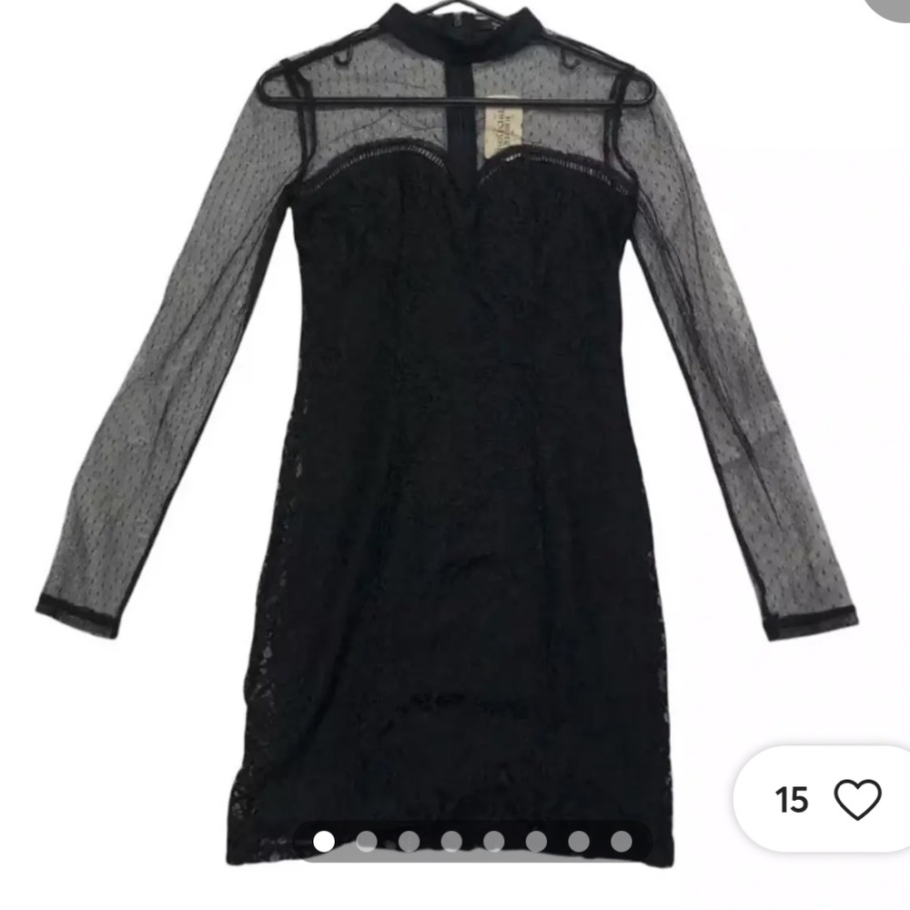 Forever 21 Black Bodycon Dress with Bishop Sleeves